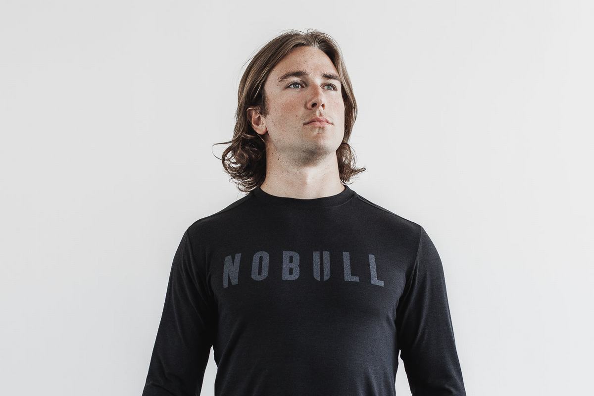 Nobull Men\'s Long Sleeves Black | Australia (IF0912)